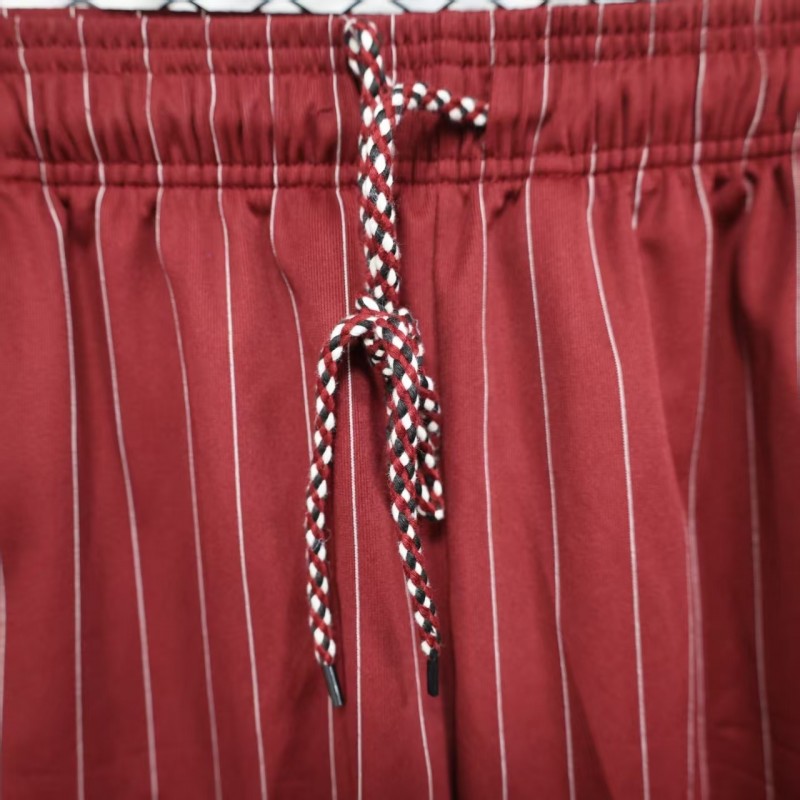 Player Version 25/26 Ajax Burgundy Red with White Side Stripes and Pinstripes Shorts