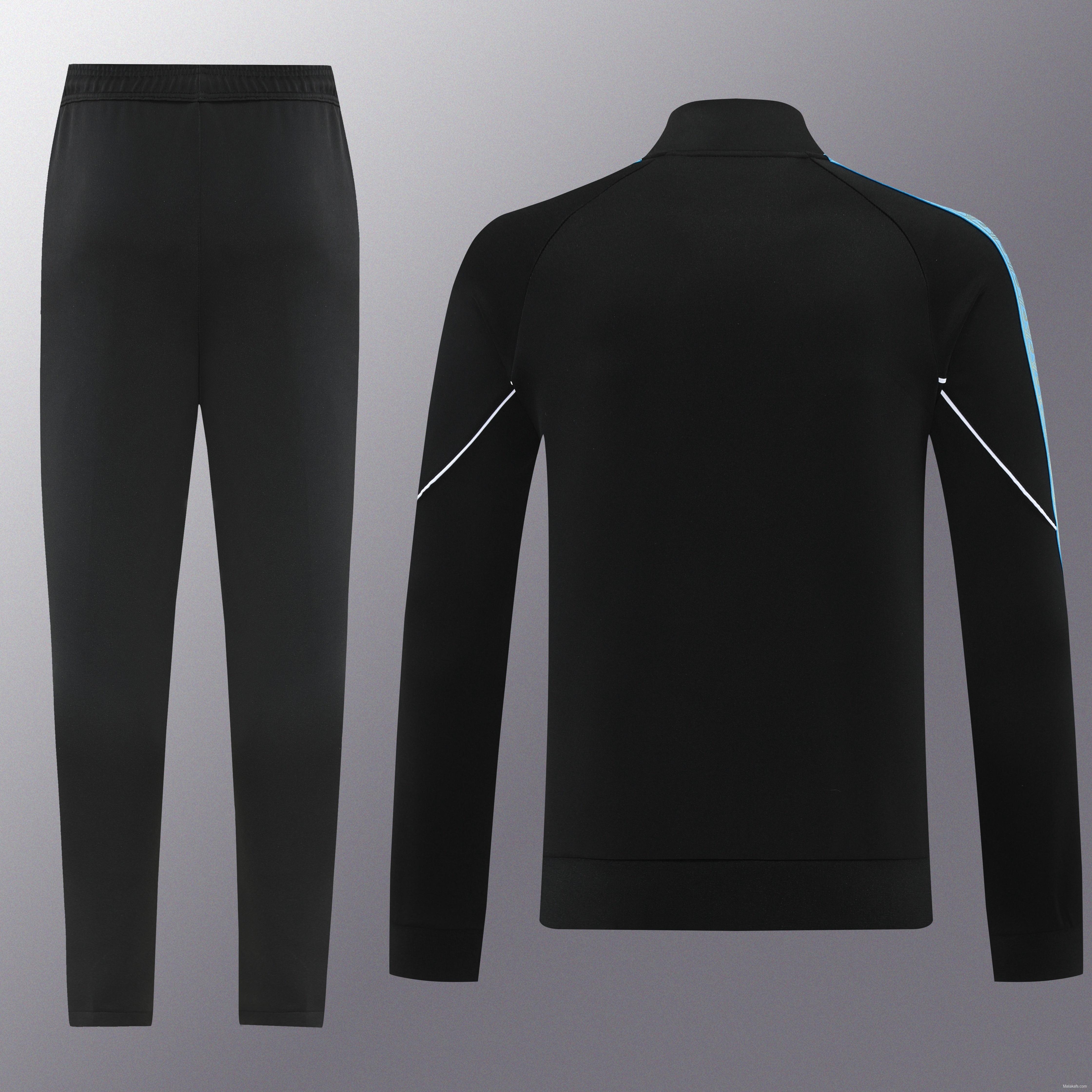 25/26 Olympique Marseille Black Full zipper Jacket Tracksuit+ long pants