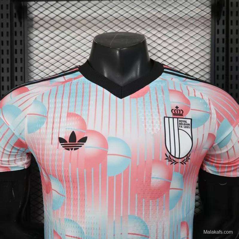 2026 Player Version Belgium Away White Pink Jersey