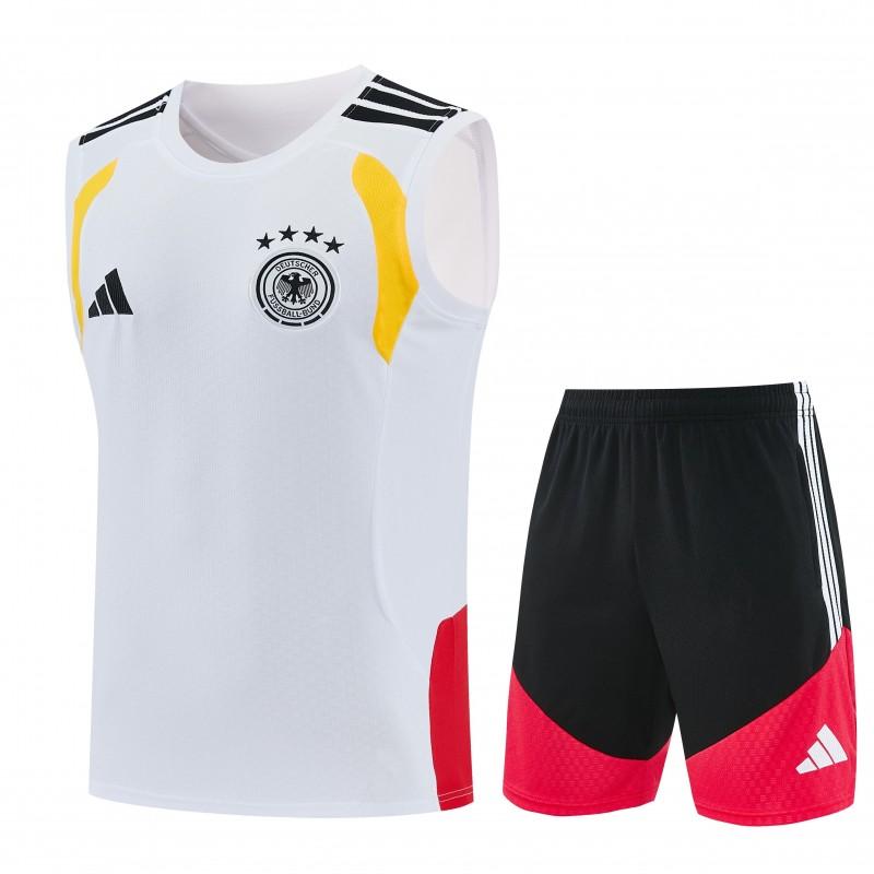 26/27 Germany White  Sleeveless Training Vest +Shorts Set