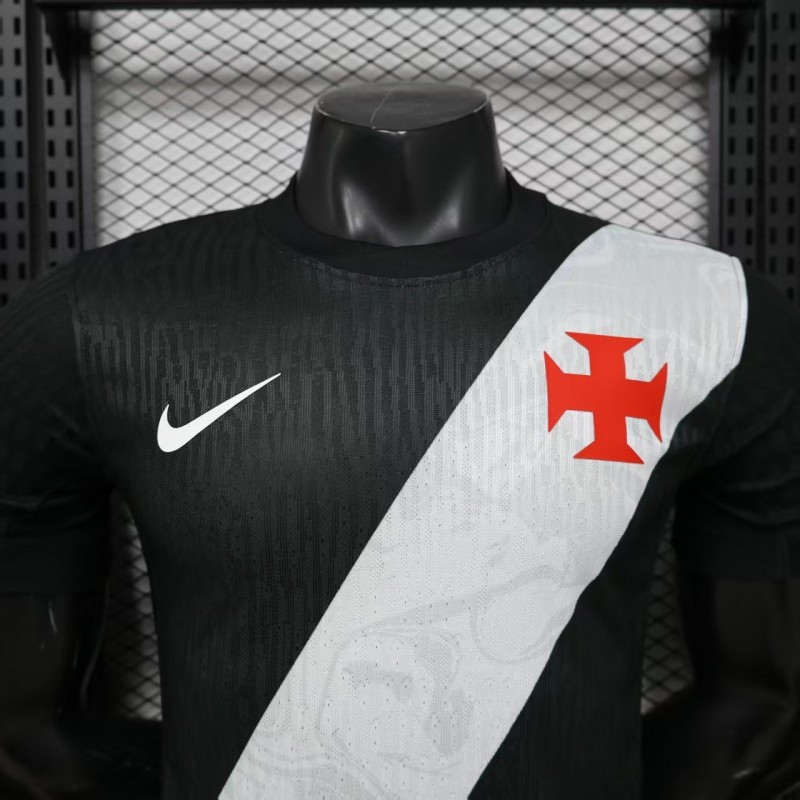 Player Version 26/27 Vasco da Gama Home Black with White Diagonal Sash Jersey