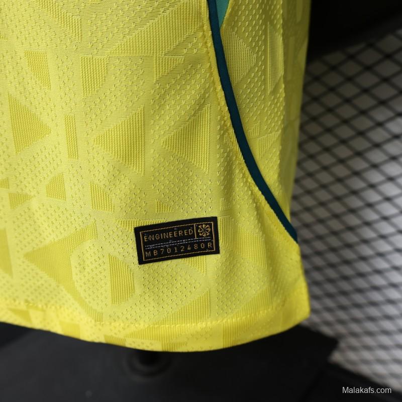 Player Version 2026 Brazil Yellow  Geometric Pattern Home Jersey