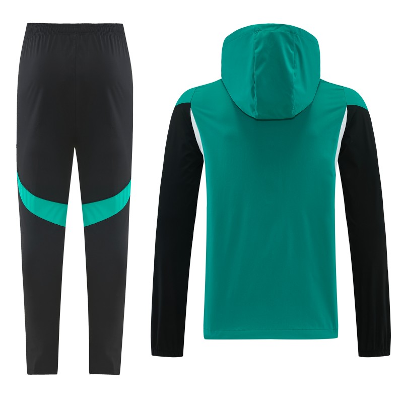 26/27 Liverpool Green Full Zipper Hooded Jacket Tracksuit + Black Long Pants