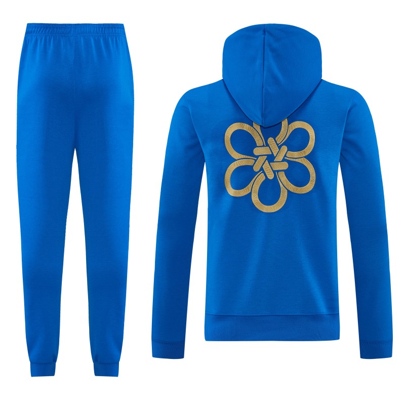 26/27 Real Madrid Royal Blue Pullover Hooded Tracksuit + Long Pants
