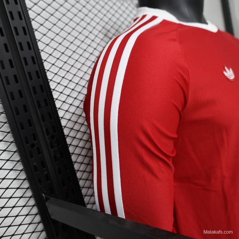 Player Version 2026 Manchester United Red Long Sleeve Adidas Originals Retro Special Edition Jersey