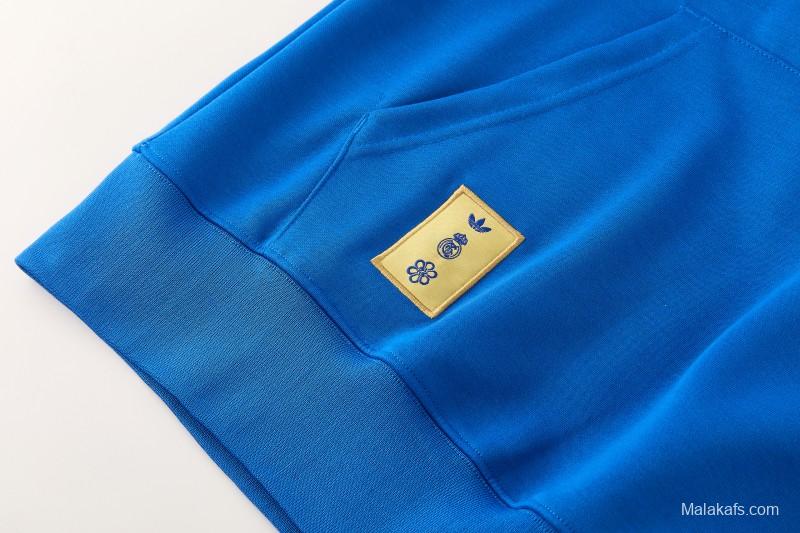 26/27 Real Madrid Royal Blue Pullover Hooded Tracksuit + Long Pants