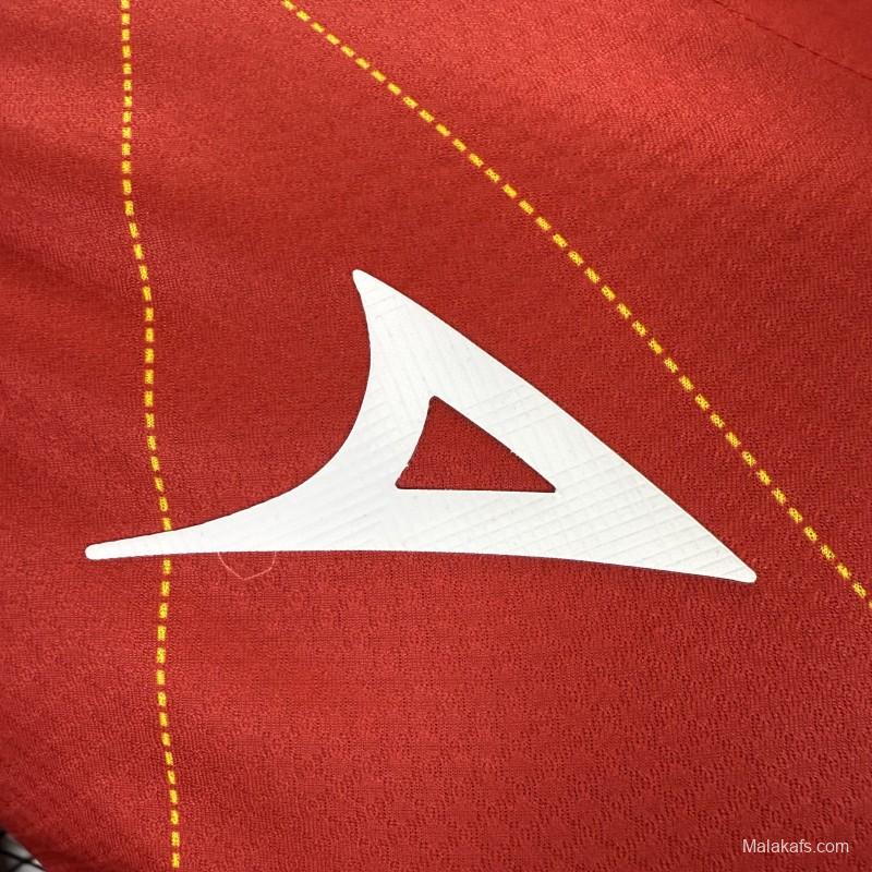 Player Version 25/26 Club Necaxa away Red with Gold Geometric Lightning Pattern Jersey