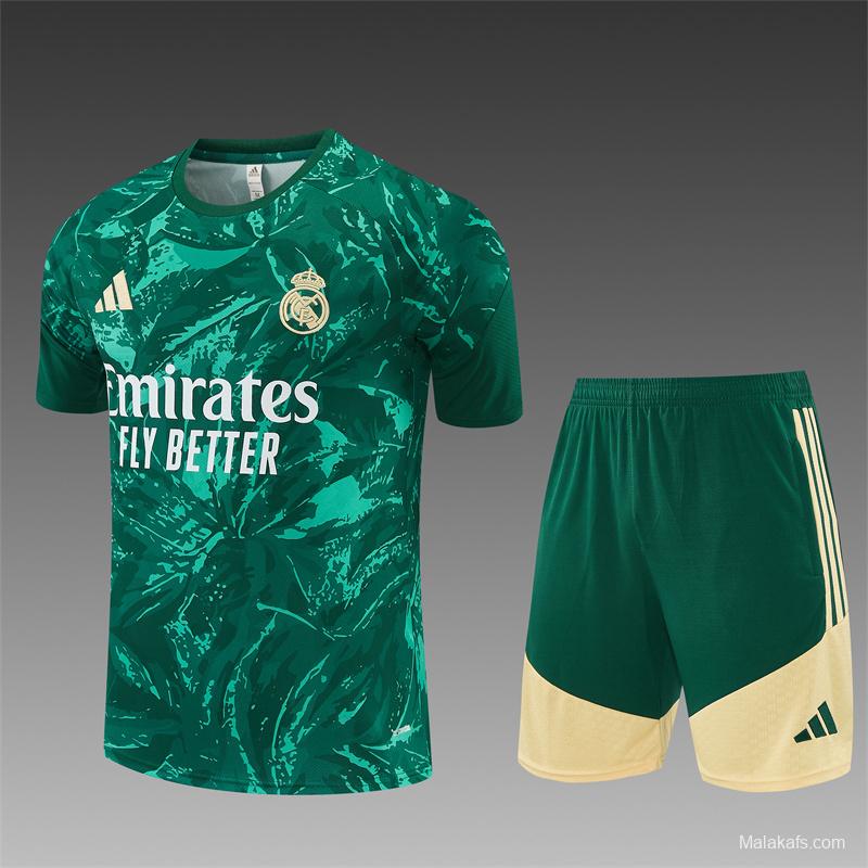 2026 Real Madrid Green Camouflage  Short Sleeve+Soccer Shorts