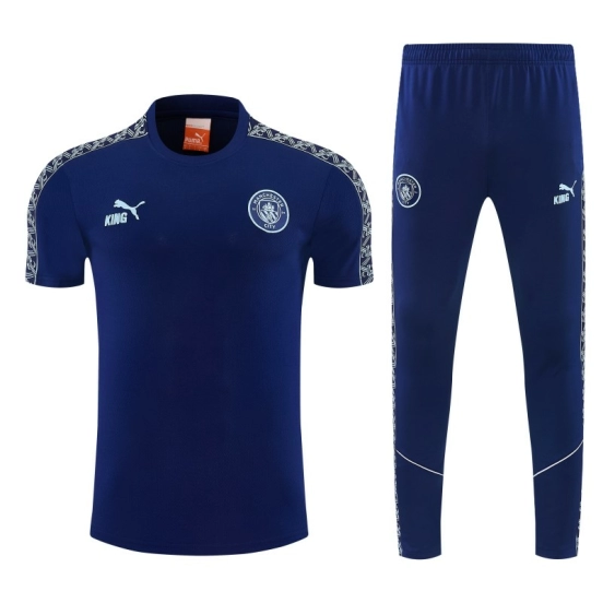 26/27 Manchester City Navy Blue  Short Sleeve Tracksuit + Long Pants