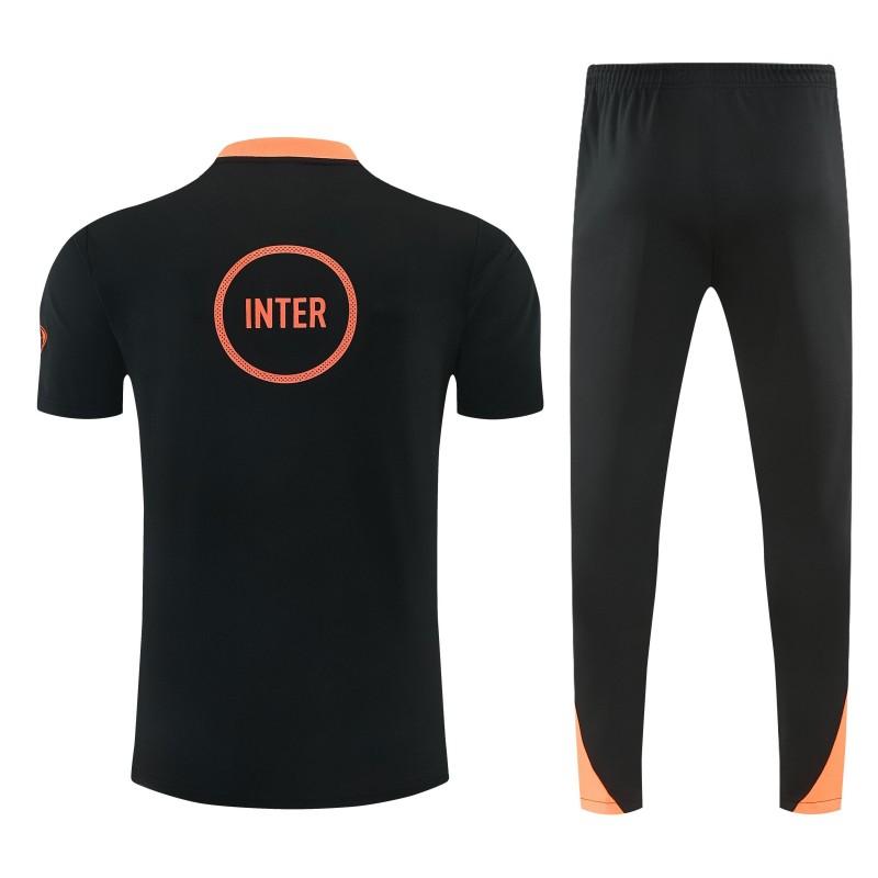 26/27 Inter Milan Dark Green with Fluid Wave  Short Sleeve Tracksuit + Long Pants