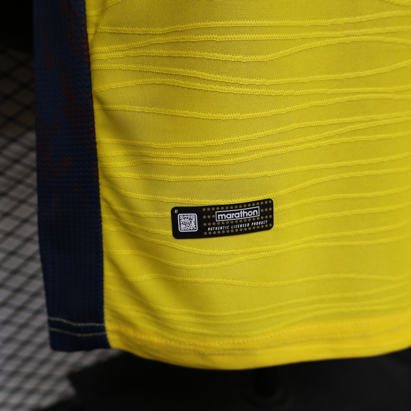 Player Version 2026 Ecuador Yellow with Tonal Wave  Home Jersey