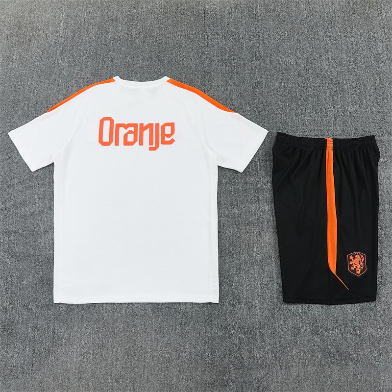 26/27  Netherlands Home White Short Sleeve + Soccer Shorts