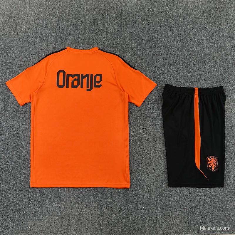 26/27 Netherlands Home Orange Short Sleeve + Soccer Shorts