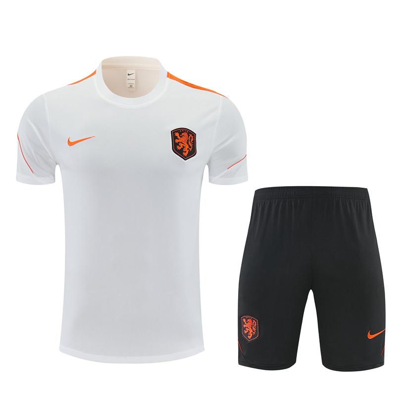 26/27  Netherlands Home White Short Sleeve + Soccer Shorts