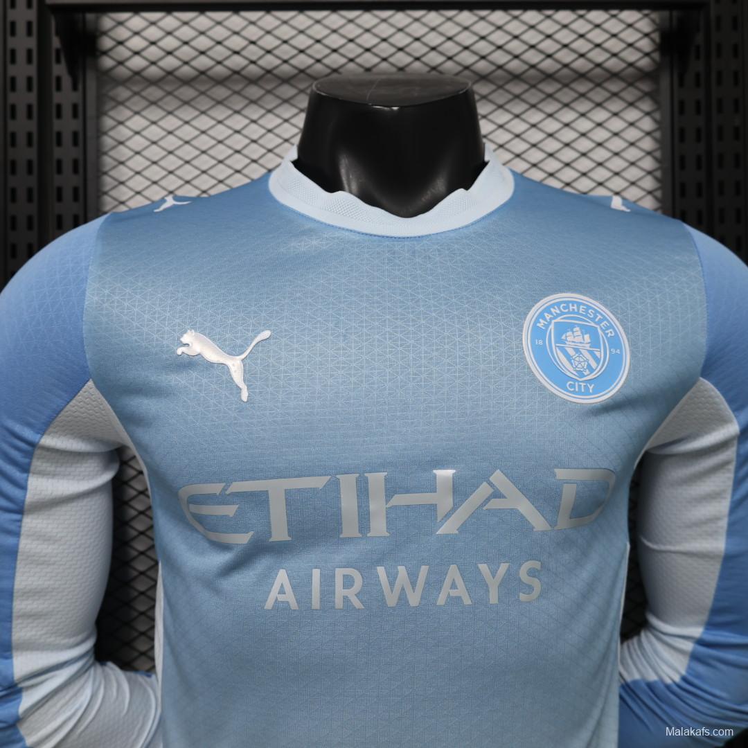 Player Version 26/27 Manchester City Sky Blue with White  Long Sleeve Jersey