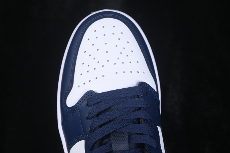 Nike Air Jordan 1 Low Retro Basketball Lifestyle Shoes with Classic White and Blue Colorway - 553558-404