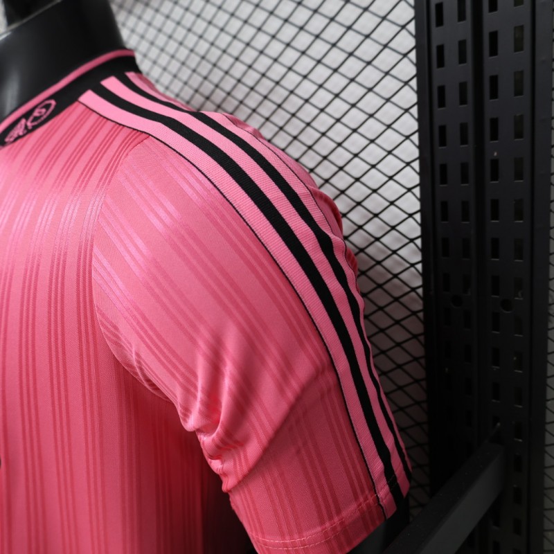 Player Version 2026 Adidas Originals Pink Stripe Retro Football Jersey