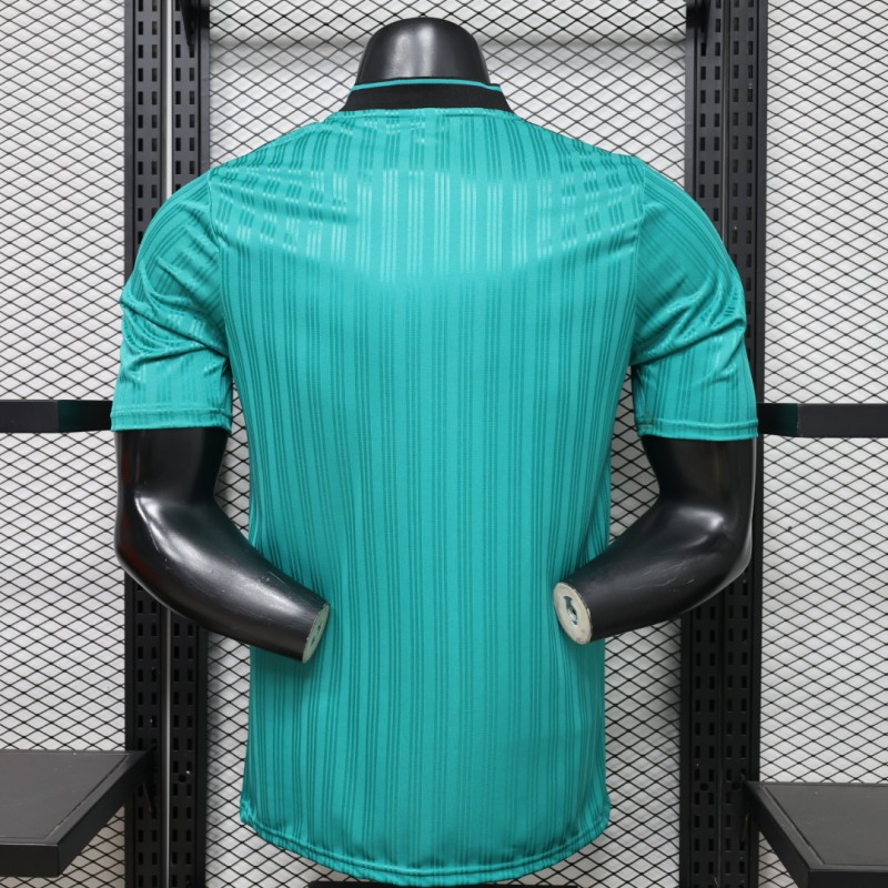 Player Version 2026  Adidas Originals Retro Style Teal Green Stripe Football Jersey