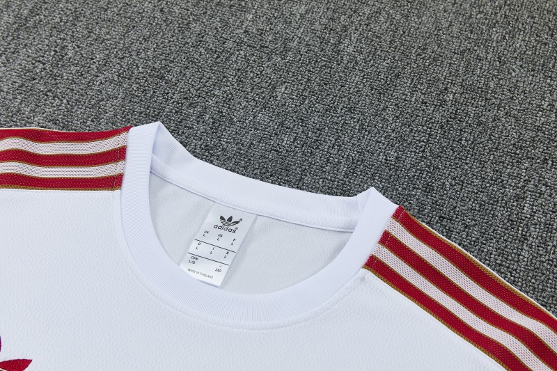 26/27 Arsenal White & Red Short Sleeve Tracksuit + Long Pants