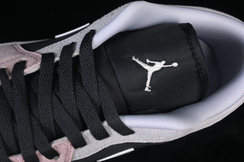 Nike Air Jordan 1 Low Retro Basketball Shoes with Black-Pink-White Color Blocking - IB7109-004