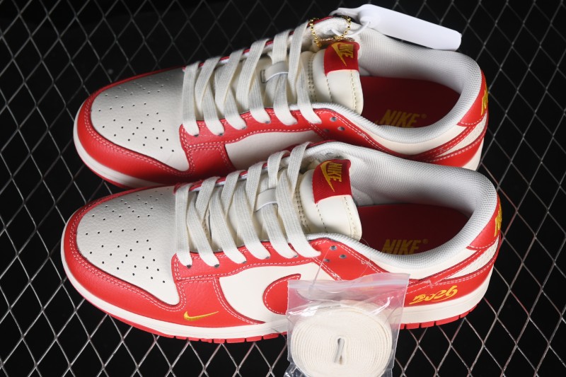 Nike SB Dunk Low Red White Contrast Premium Custom Low-Top Skateboarding Shoes - QW5288-105