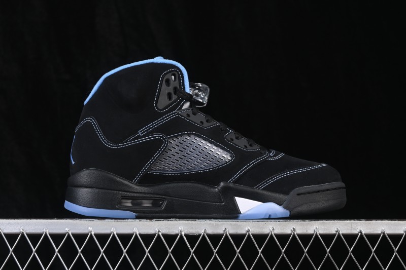 Air Jordan 5 Retro 'Black University Blue' Basketball Sneakers for Men - DD0587-008