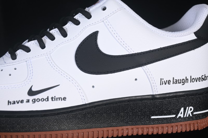 Nike Air Force 1 '07 Low Anime Style Classic Black and White Contrast Casual Sneakers - ZH0316-161