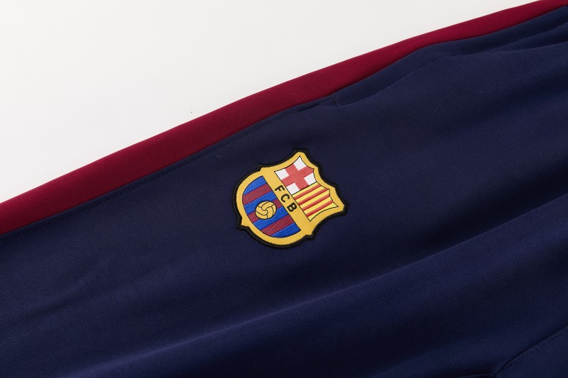 26/27 Barcelona  Dark Red Full Zipper Jacket Tracksuit + Long Pants