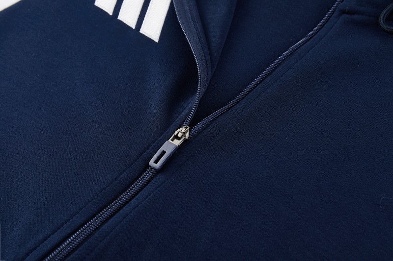 26/27 Adidas M06  Navy Blue Full Zipper Hooded Jacket Tracksuit + Long Pants