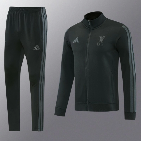 26/27 Liverpool  Black Full Zipper Jacket Tracksuit + Long Pants