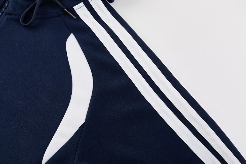 26/27 Adidas M06  Navy Blue Full Zipper Hooded Jacket Tracksuit + Long Pants
