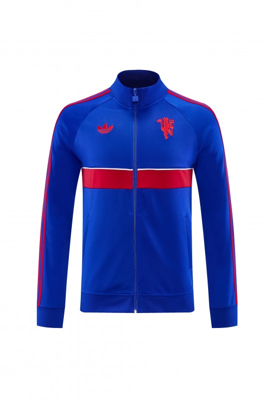 26/27 Manchester United Blue Full Zipper Jacket Tracksuit + Long Pants