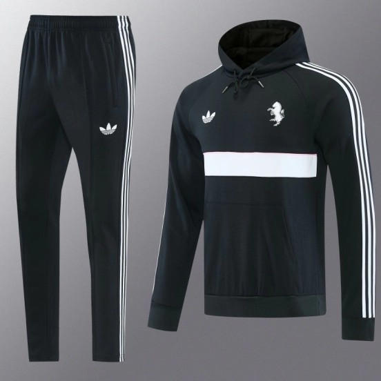 26/27 Juventus  Black Hoodie Full Zipper Jacket + Long Pants