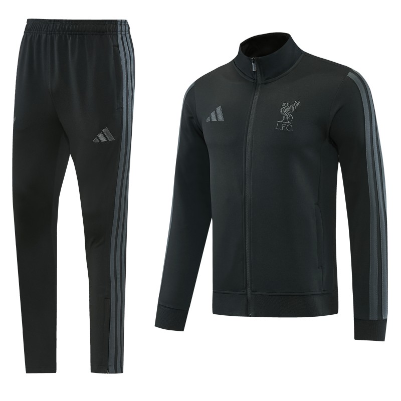 26/27 Liverpool  Black Full Zipper Jacket Tracksuit + Long Pants
