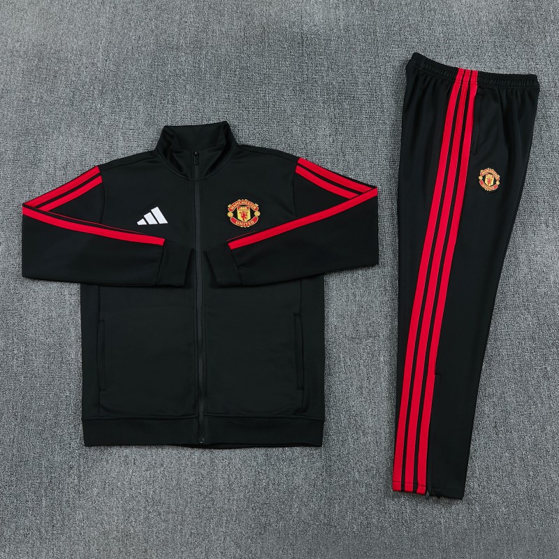 26/27 Manchester United Black Full Zipper Jacket Tracksuit + Long Pants