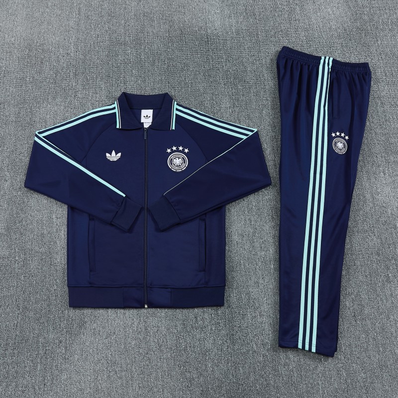 26/27 Germany  Navy Blue Full Zipper Jacket + Long Pants