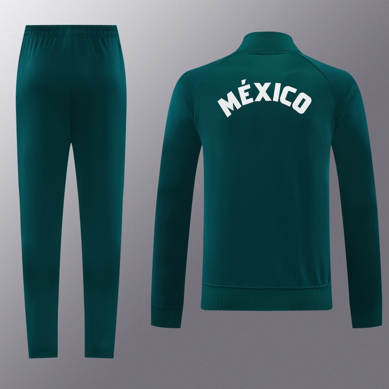 26/27 Mexico  Dark Green Full Zipper Jacket + Long Pants