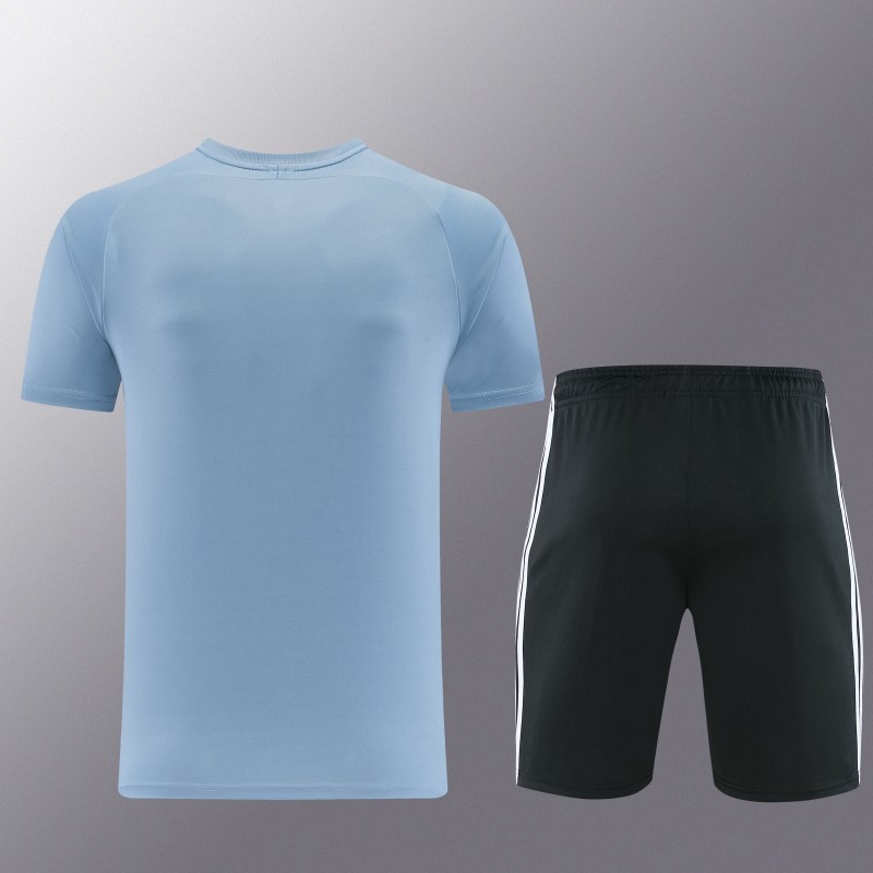26/27 Adidas 16 Blue Grey Short Sleeve+Soccer Shorts