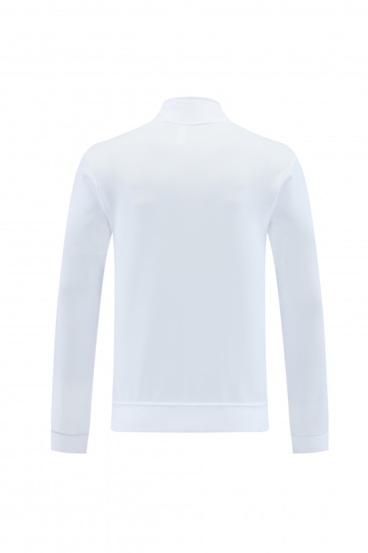 26/27 Real Madrid  White Full Zipper  Jacket Tracksuit + Long Pants