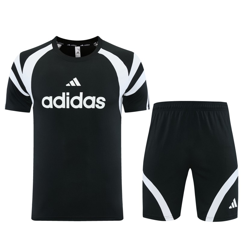 26/27 Adidas 17 Black Short Sleeve+Soccer Shorts