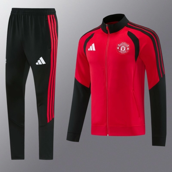 26/27 Manchester United FC  Red Full Zipper Jacket Tracksuit + Long Pants