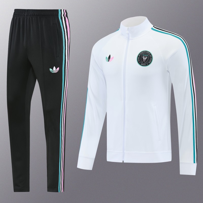 26/27 Inter Miami CF White Full Zipper Jacket Tracksuit + Long Pants