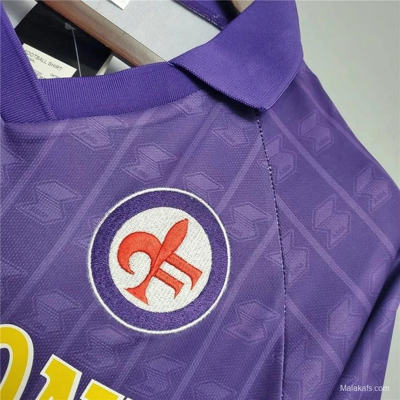 Retro 89/90 Fiorentina Home Soccer Jersey