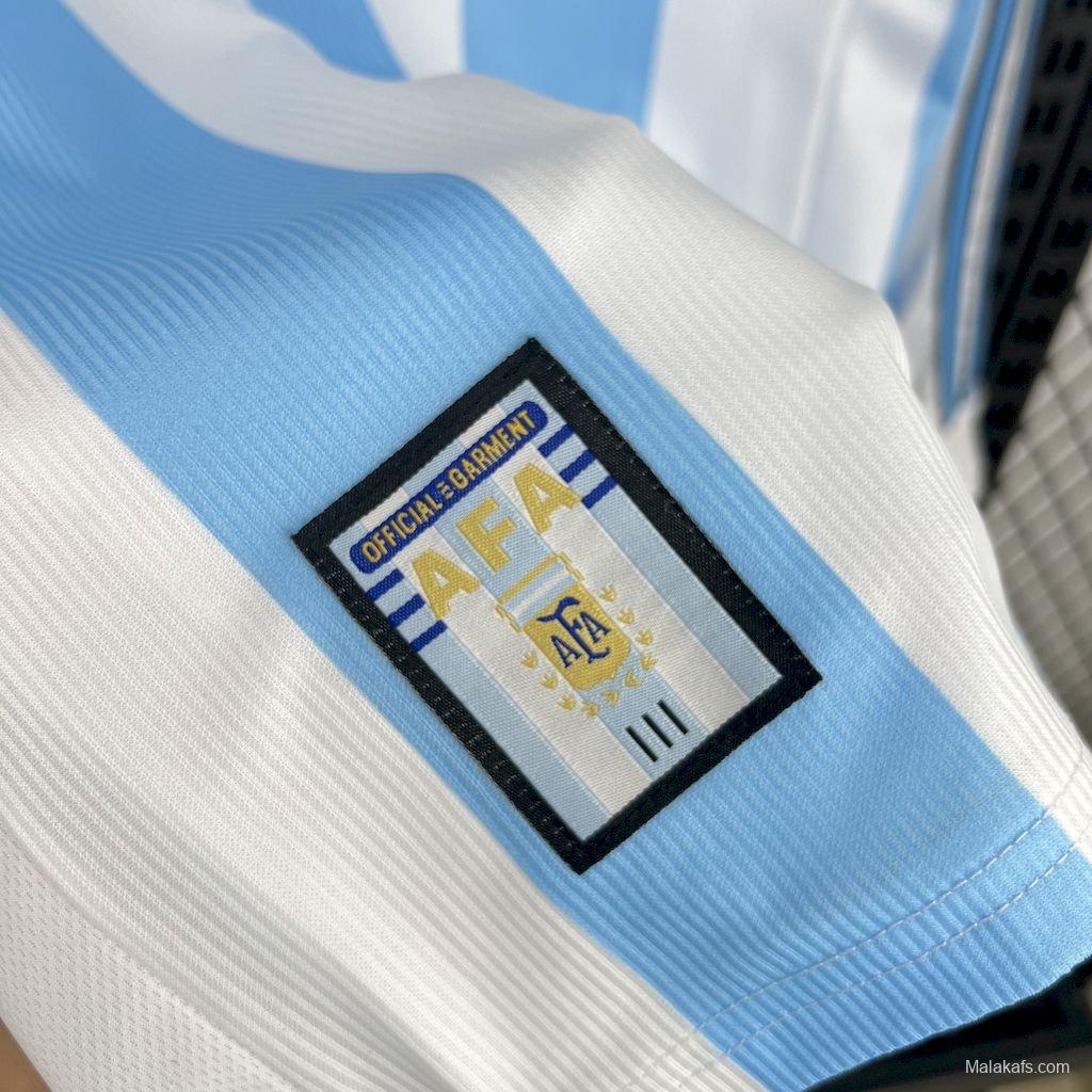 Retro Argentina 1998 Long Sleeve Home Jersey