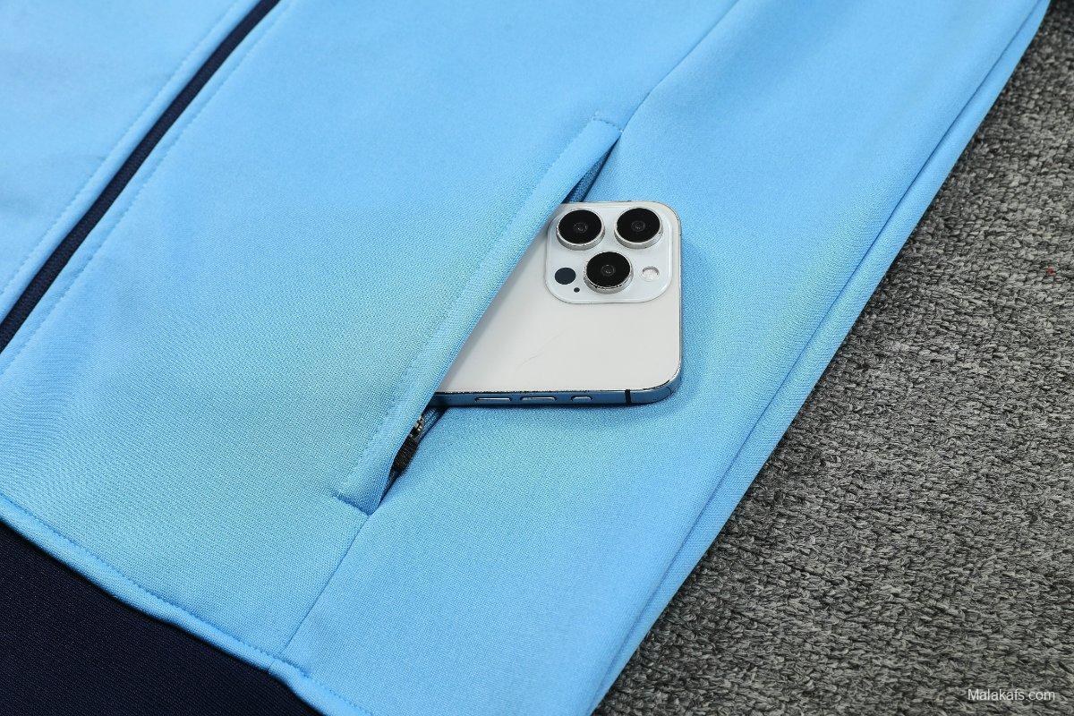 24/25 Argentina Light Blue Full Zipper Jacket +Long Pants