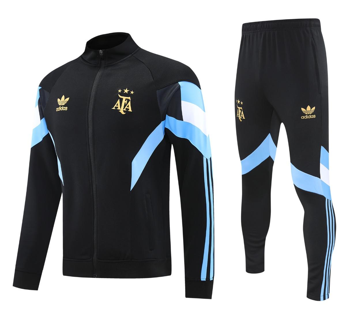 24/25 Argentina Black Full Zipper Jacket +Long Pants