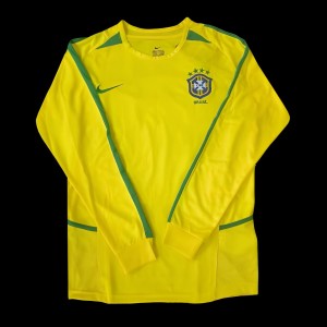 Retro 2002 Brazil Home Long Sleeve Jersey