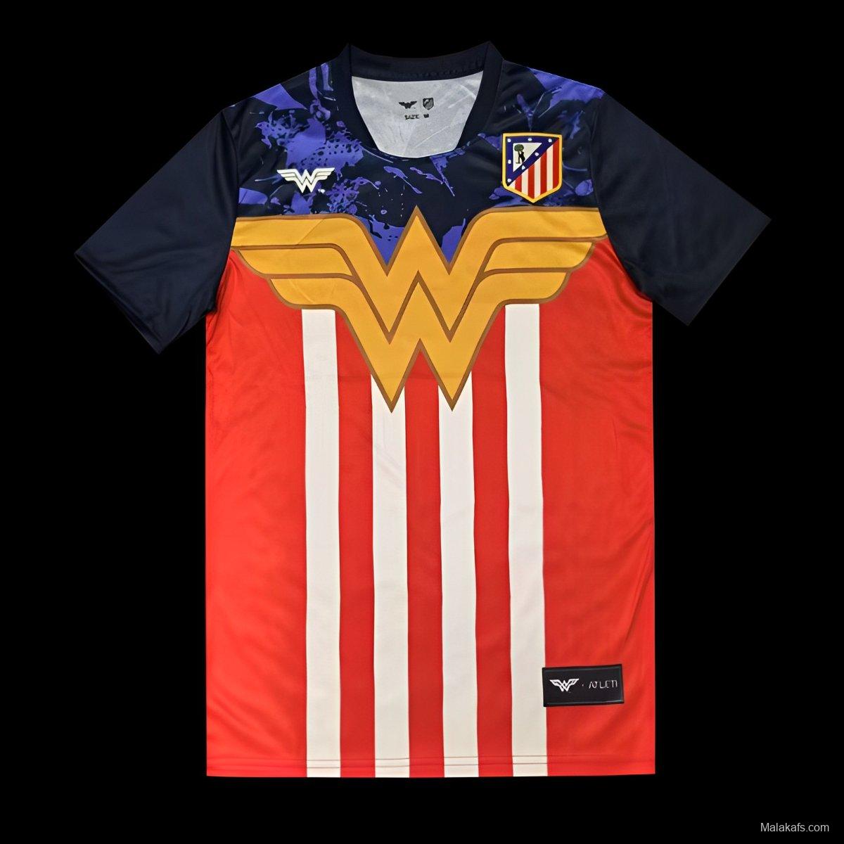 25/26 Atletico Madrid Red and White with Wonder Woman Theme Jersey