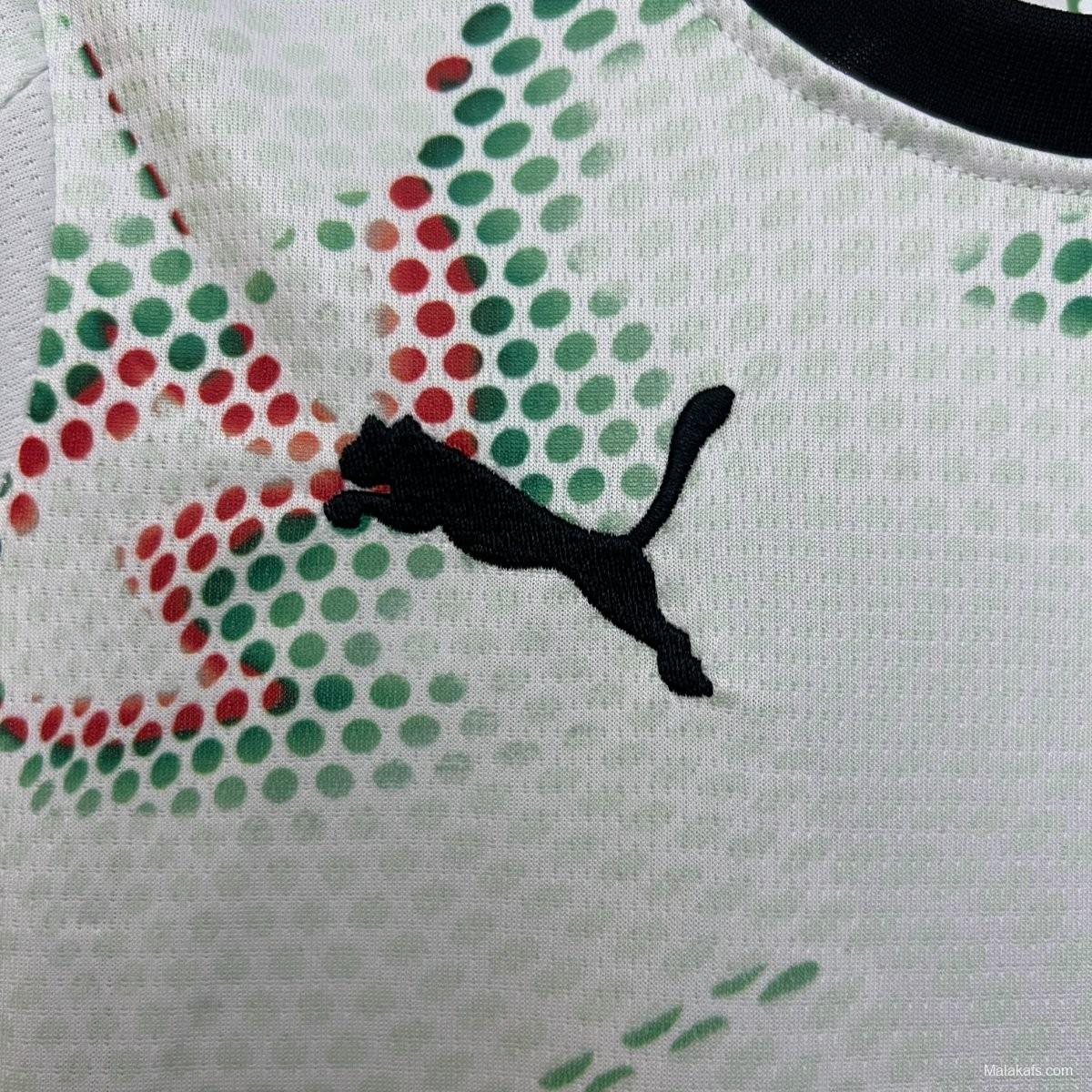 2025 Kids Portugal Away White Long Sleeve Jersey