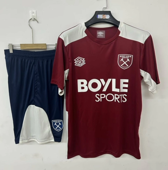 25/26 West Ham United Training Jersey Red+ Shorts